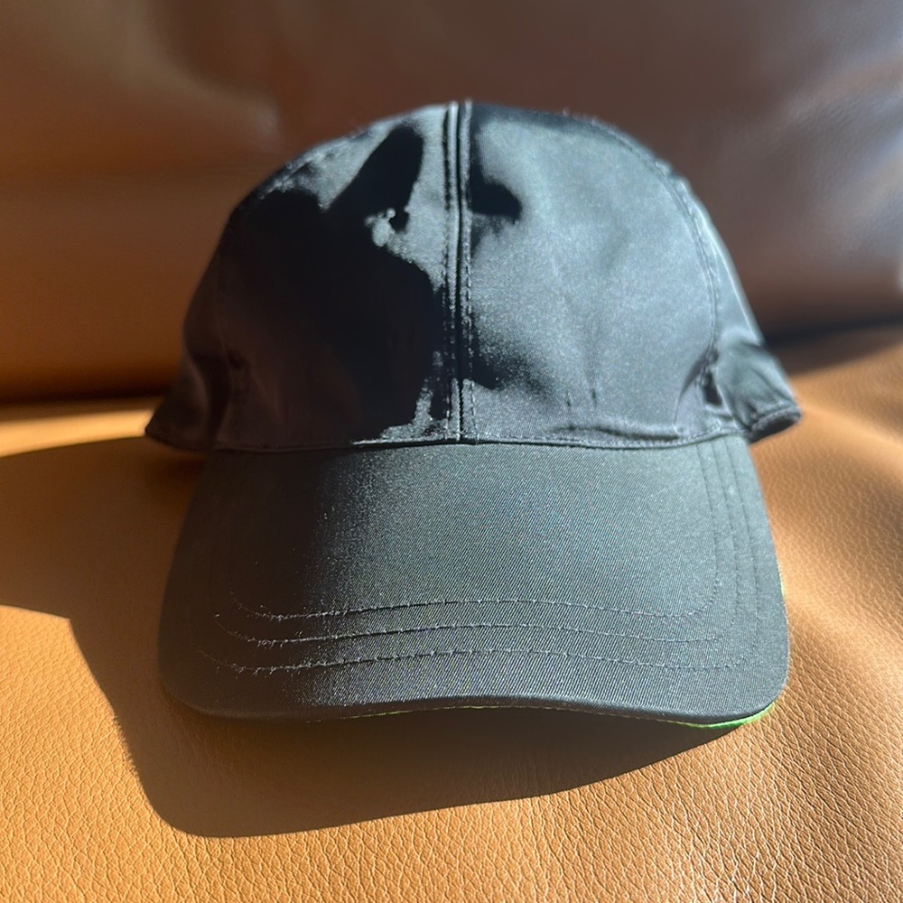 Prada 018 Nylon Baseball Cap Hat black/Lime green size XS